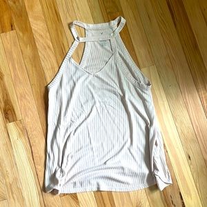 american eagle cutout mock neck tank